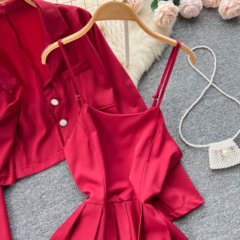 Classy Blazered Two Piece Dress – Stylemantraas